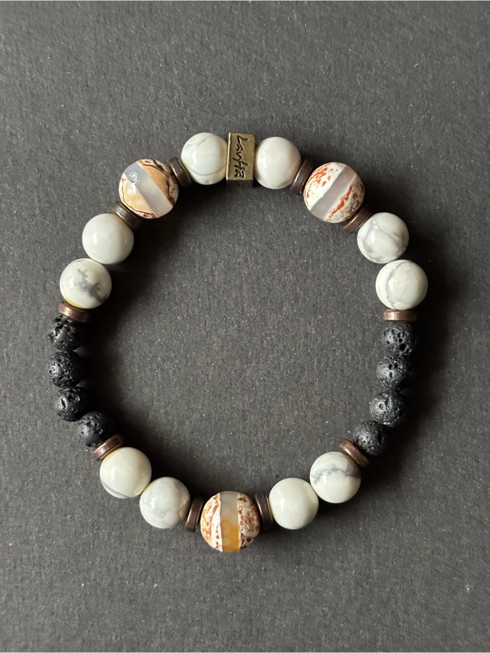 LavHa Cayman Diffuser Bracelet | Howlite Lava Stone | Aromatherapy - Picture 8 of 11